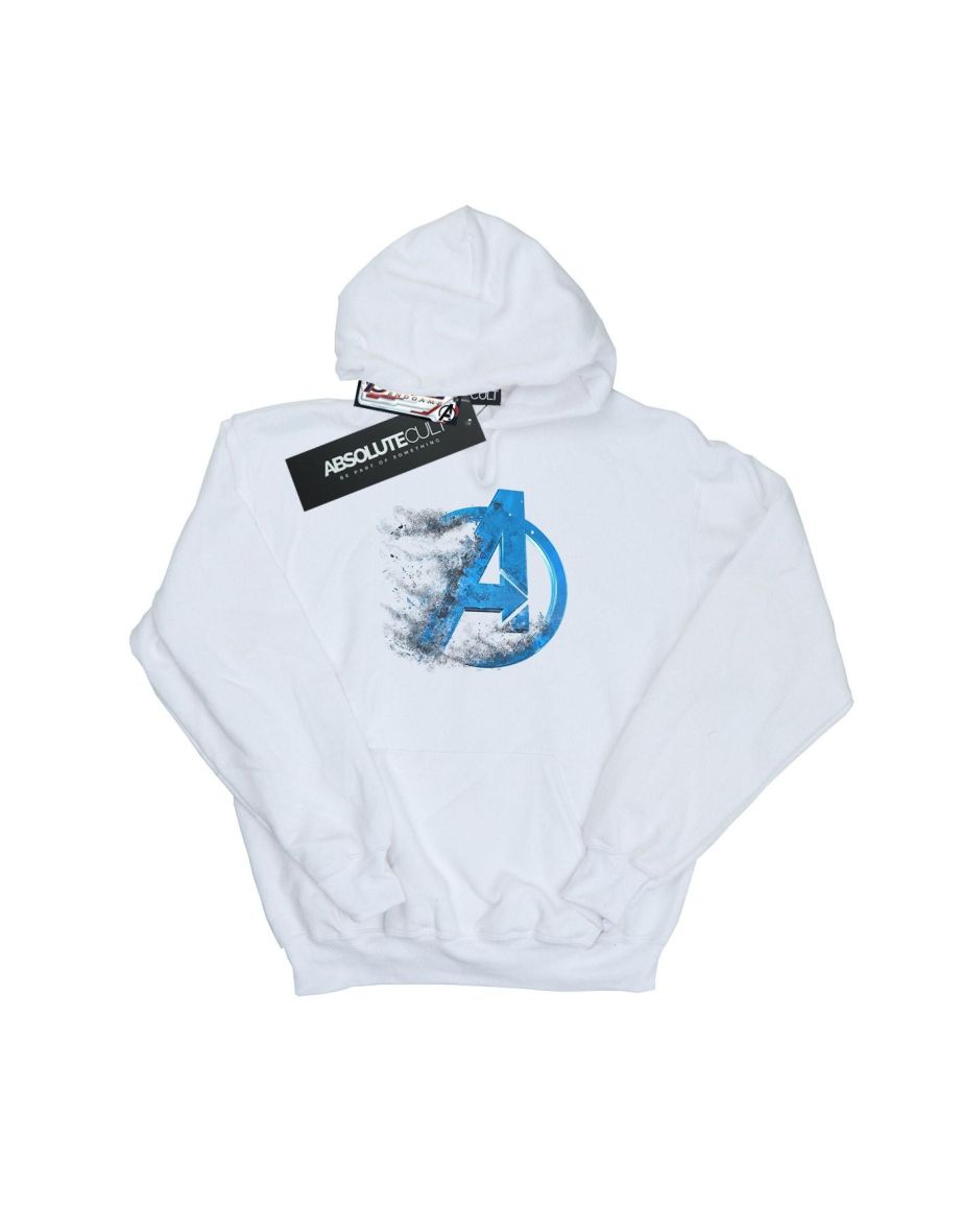 Marvel Boys Avengers Endgame Dusted Logo Hoodie - White - 1