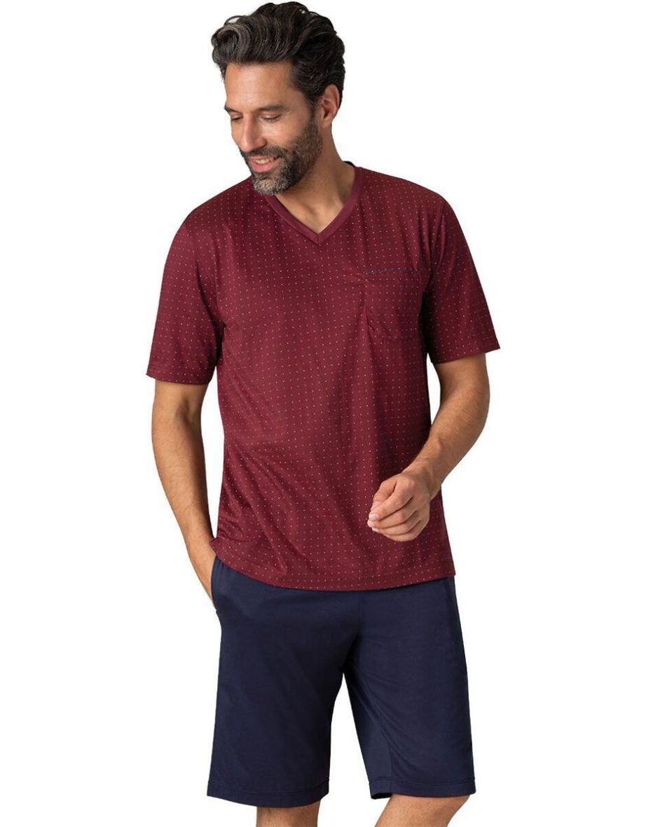 Cotton Short Pyjamas with V-Neck