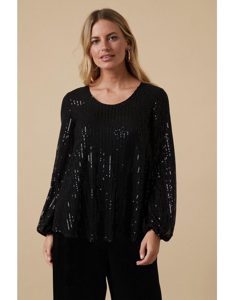 Wallis black 2024 sparkle top