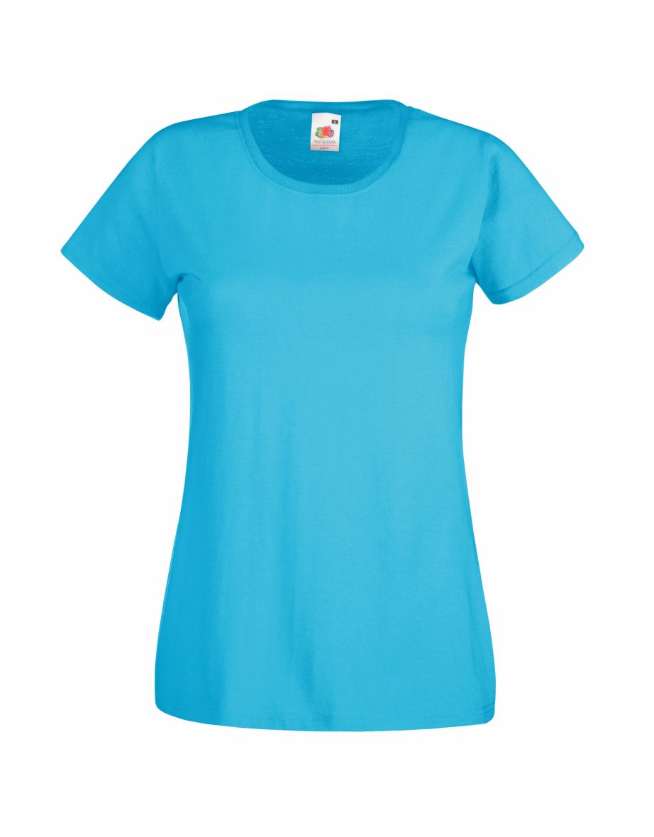 Fruit Of The Loom Ladies/Womens Lady-Fit Valueweight Short Sleeve T-Shirt (Pack Of 5) - Azure Blue