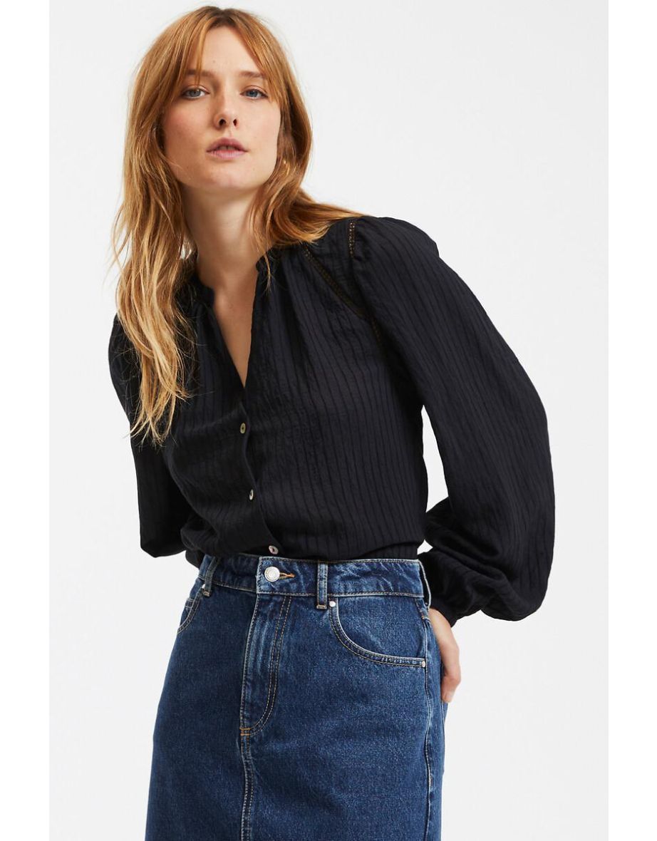 Signatures Loose Fit Blouse with Balloon Sleeves