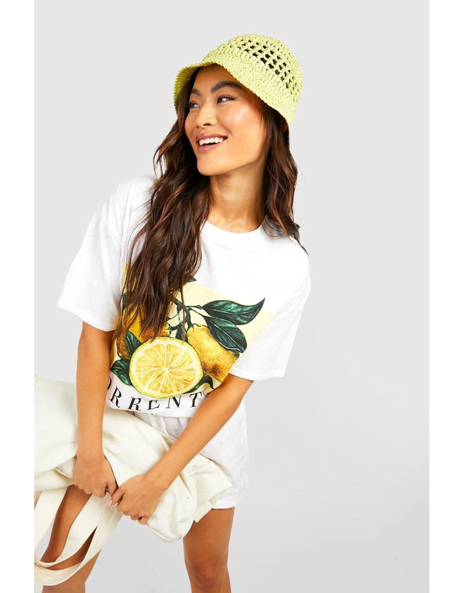 Sorrento Lemon Oversized T-shirt - white - 3