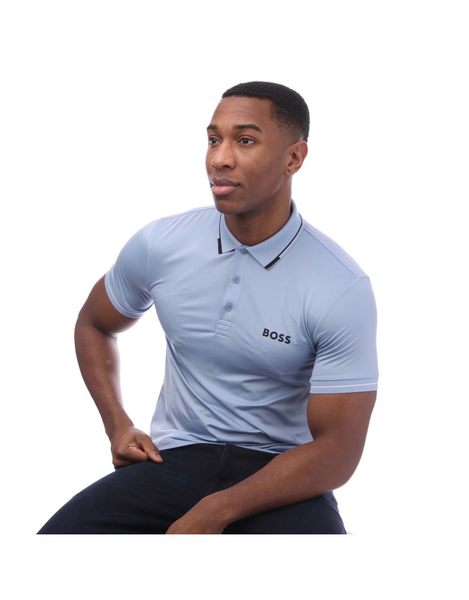 Men's Hugo Boss Contrast Logo Slim-Fit Polo Shirt in Blue - 3