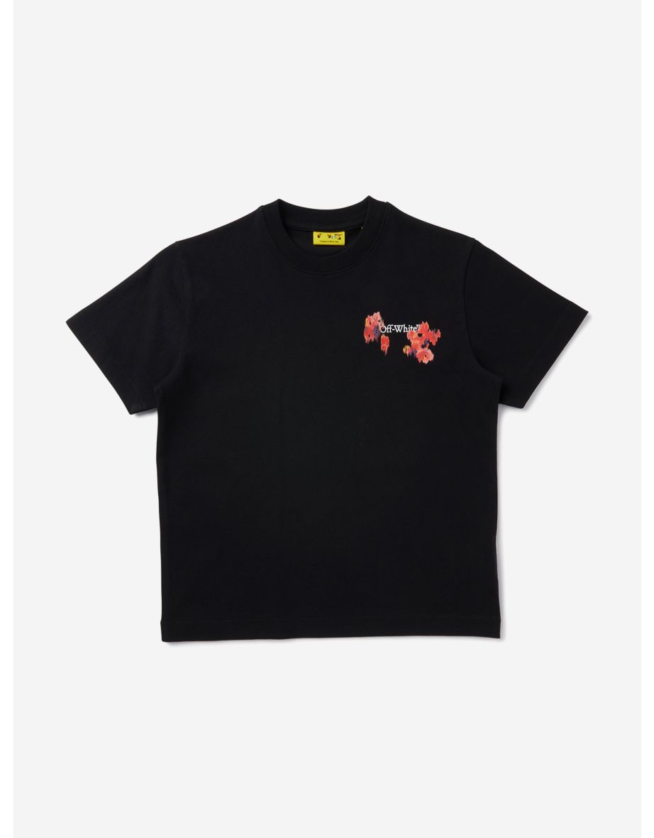 Girls Arrow Flowers T-Shirt in Black