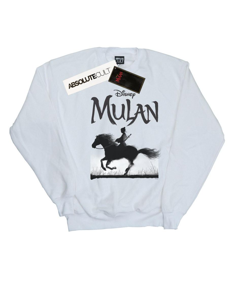 Disney Girls Mulan Movie Mono Horse Sweatshirt - White