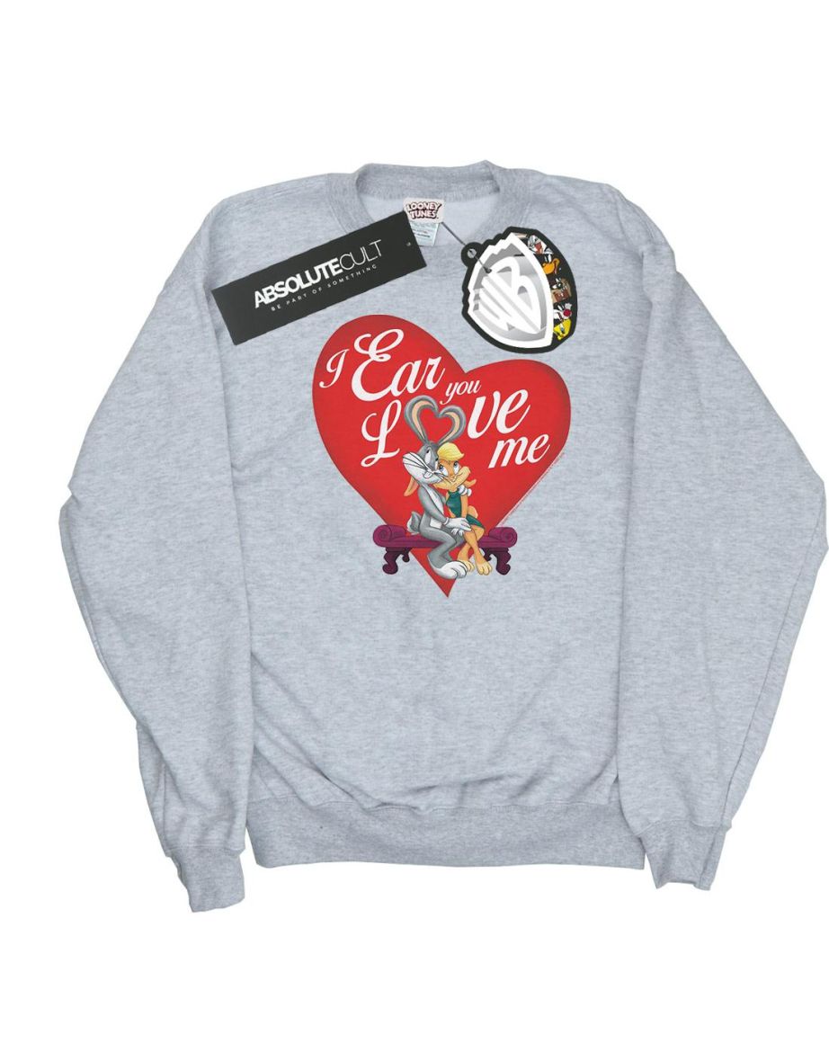 Looney Tunes Boys Bugs Bunny And Lola Valentine´s Day Love Me Sweatshirt - Sports Grey