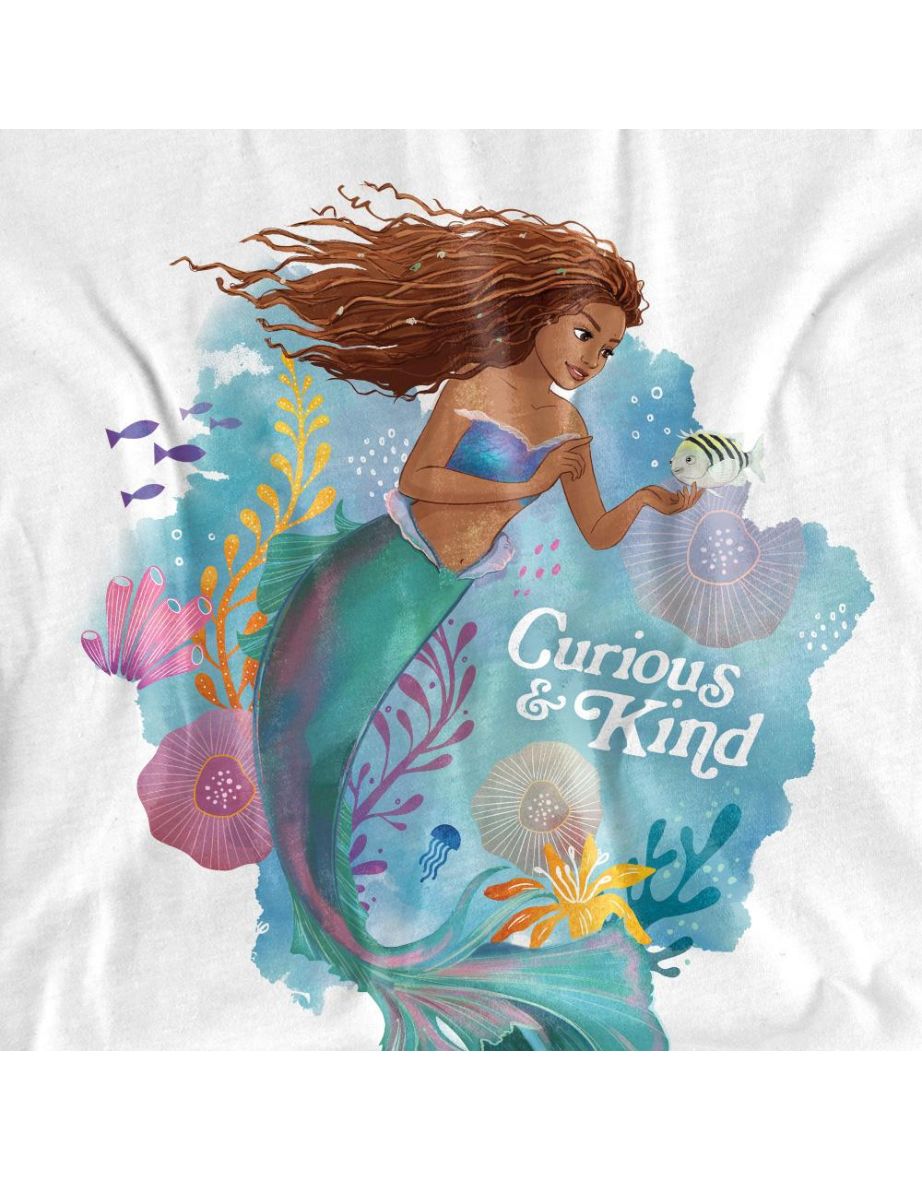 The Little Mermaid  Adult Curious And Kind Ariel T-Shirt - White - 2