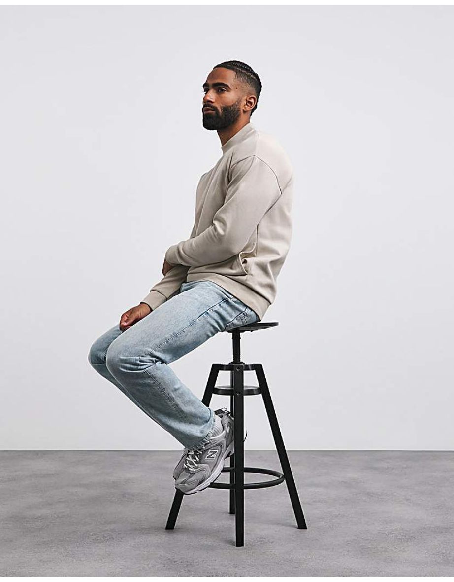 Interlock Relaxed Fit High Neck Sweatshirt