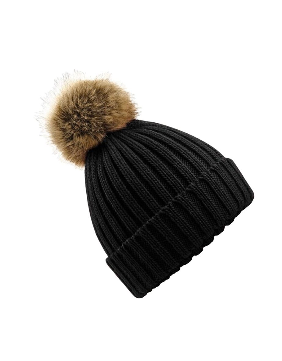 Beechfield Unisex Cuffed Design Winter Hat - Black