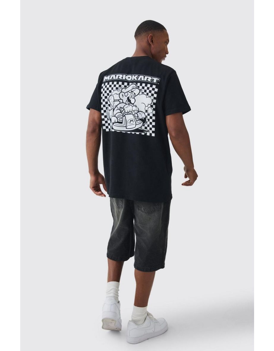 Oversized Mario Kart Racing License T-shirt - black - 2