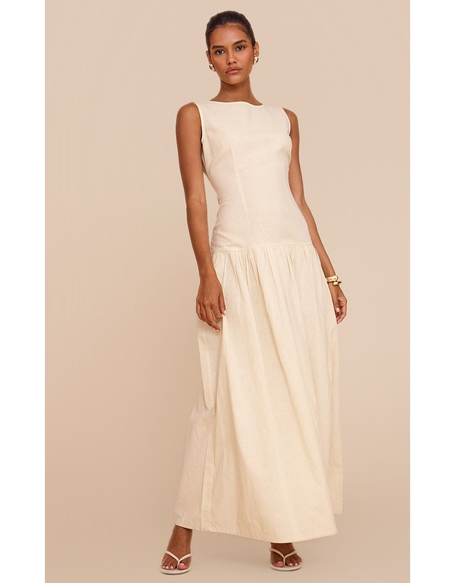 Butter Yellow Drop Waist Maxi Dress
