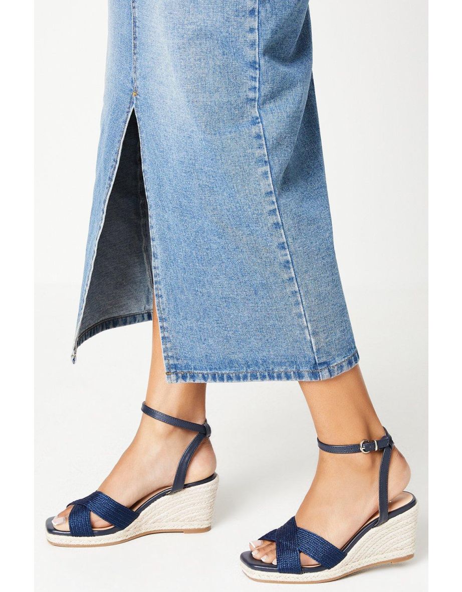 Roxanne Rope Detail Two Part Espadrille Wedge Sandals