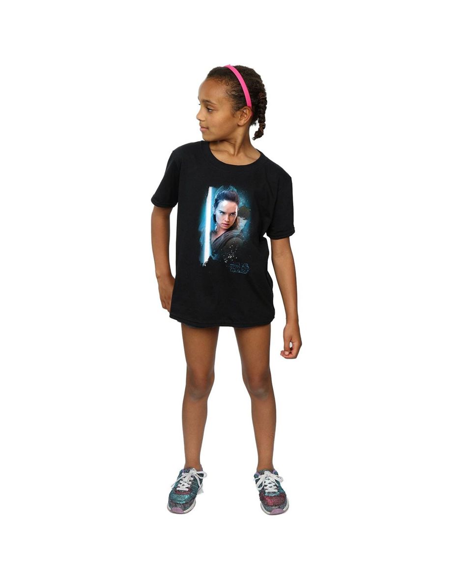 Star Wars: The Last Jedi Girls Rey Brushed Cotton T-Shirt - Black - 2