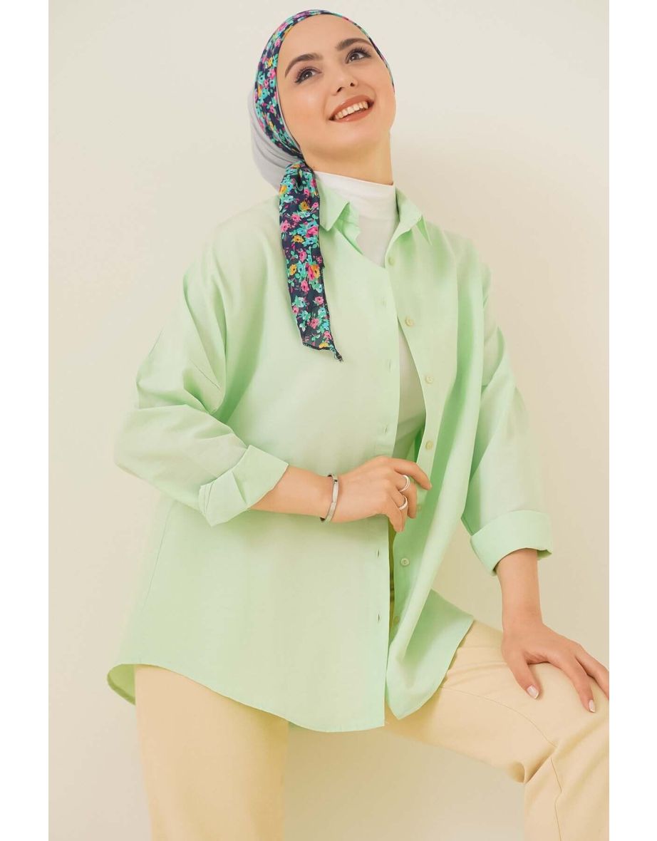 Oversize Basic Shirt - E.green