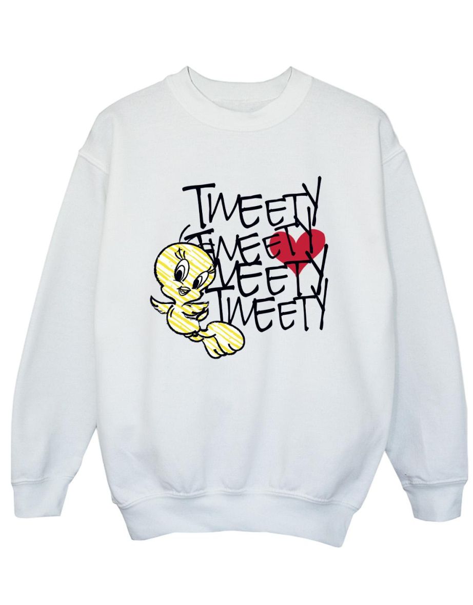 Looney Tunes Boys Tweety Love Heart Sweatshirt - White