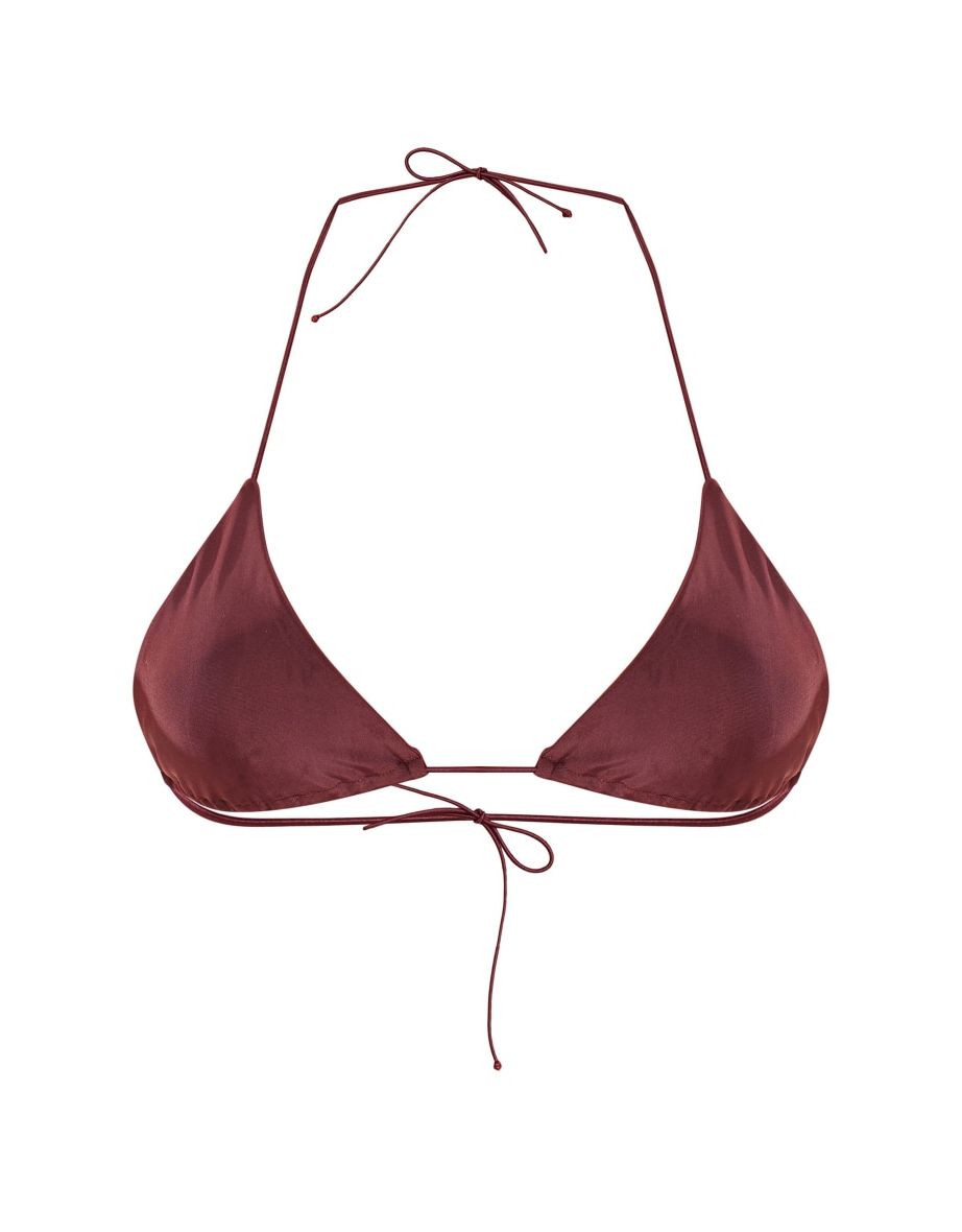 Chocolate Triangle Tie Back Bikini Top - 3