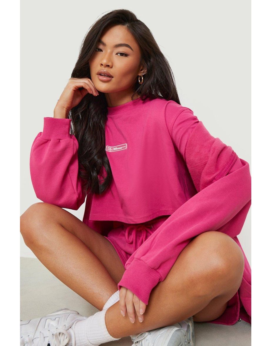 3 Piece Zip Through Short Tracksuit - pink - 3