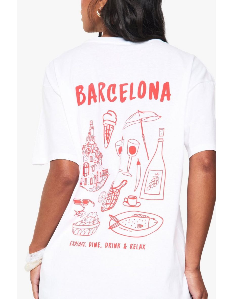 Barcelona Collage Oversized T-shirt - white - 3