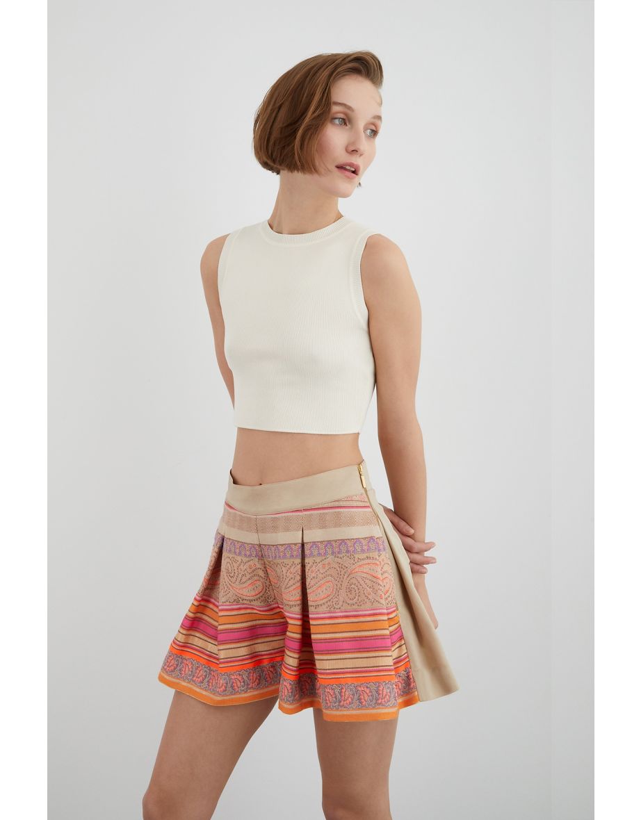 Shorts with Ethnic Motif Pattern