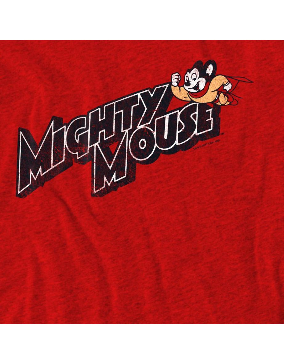 Mighty Mouse Unisex Adult Might Logo T-Shirt - Red - 3