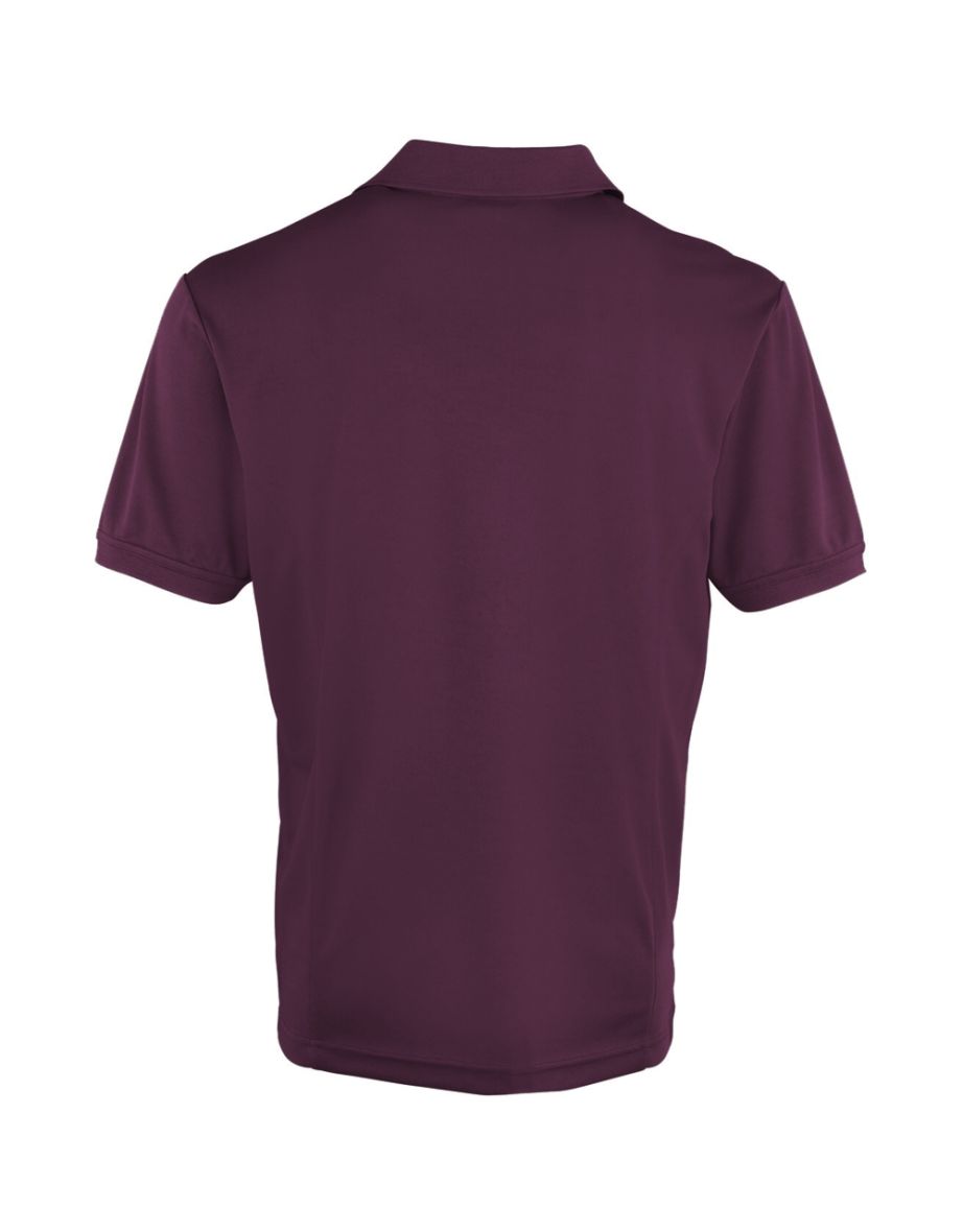 Premier Mens Coolchecker Pique Short Sleeve Polo T-Shirt - Aubergine - 1