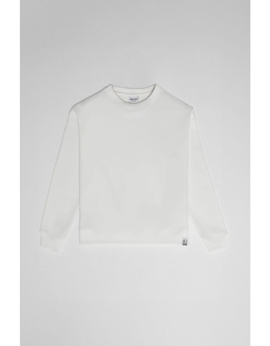 VİLİ Women's Polar Fleece Oversize Fit Basic Crew Neck Long Sleeve Vanilla Sweatshirt