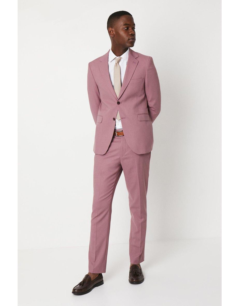 Textured Rose Slim Fit Suit Trouser