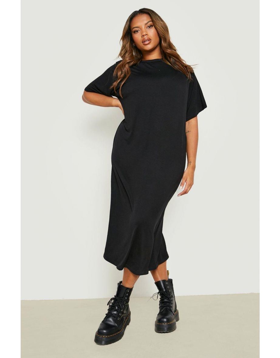 Black tshirt midi dress online