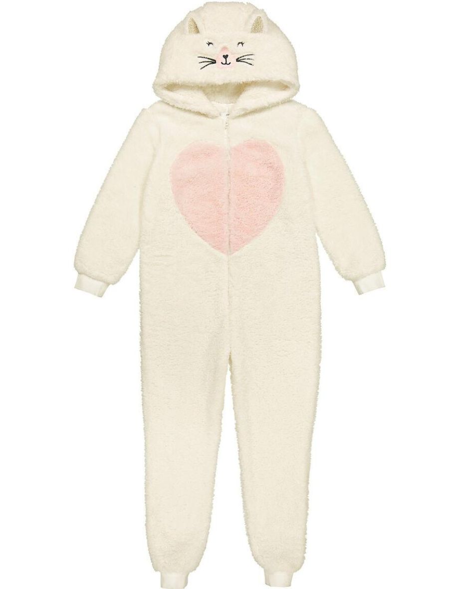 Faux Shearling Cat Onesie
