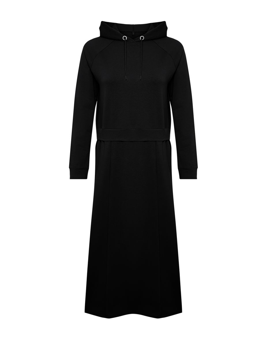 Black Knitted Sweat Dress - 7