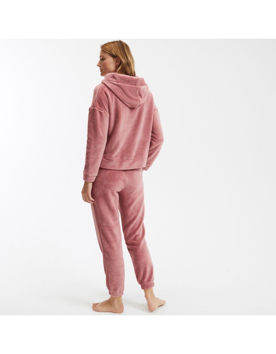 Fleece Hooded Pyjamas with Buttoned Placket - 3