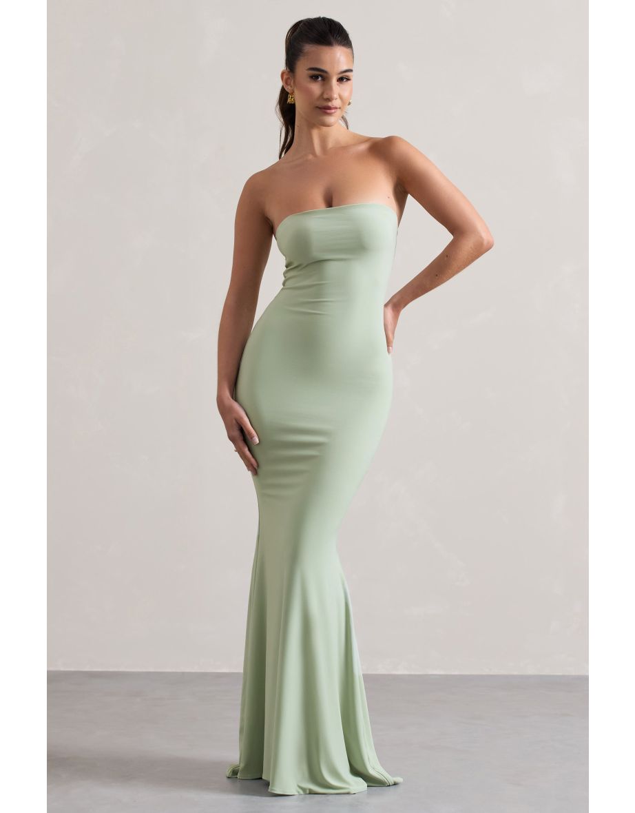 Bandeau fishtail maxi dress best sale