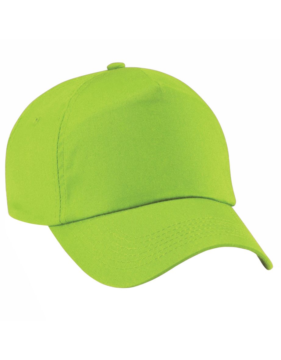 Beechfield Unisex Plain Original 5 Panel Baseball Cap - Lime Green