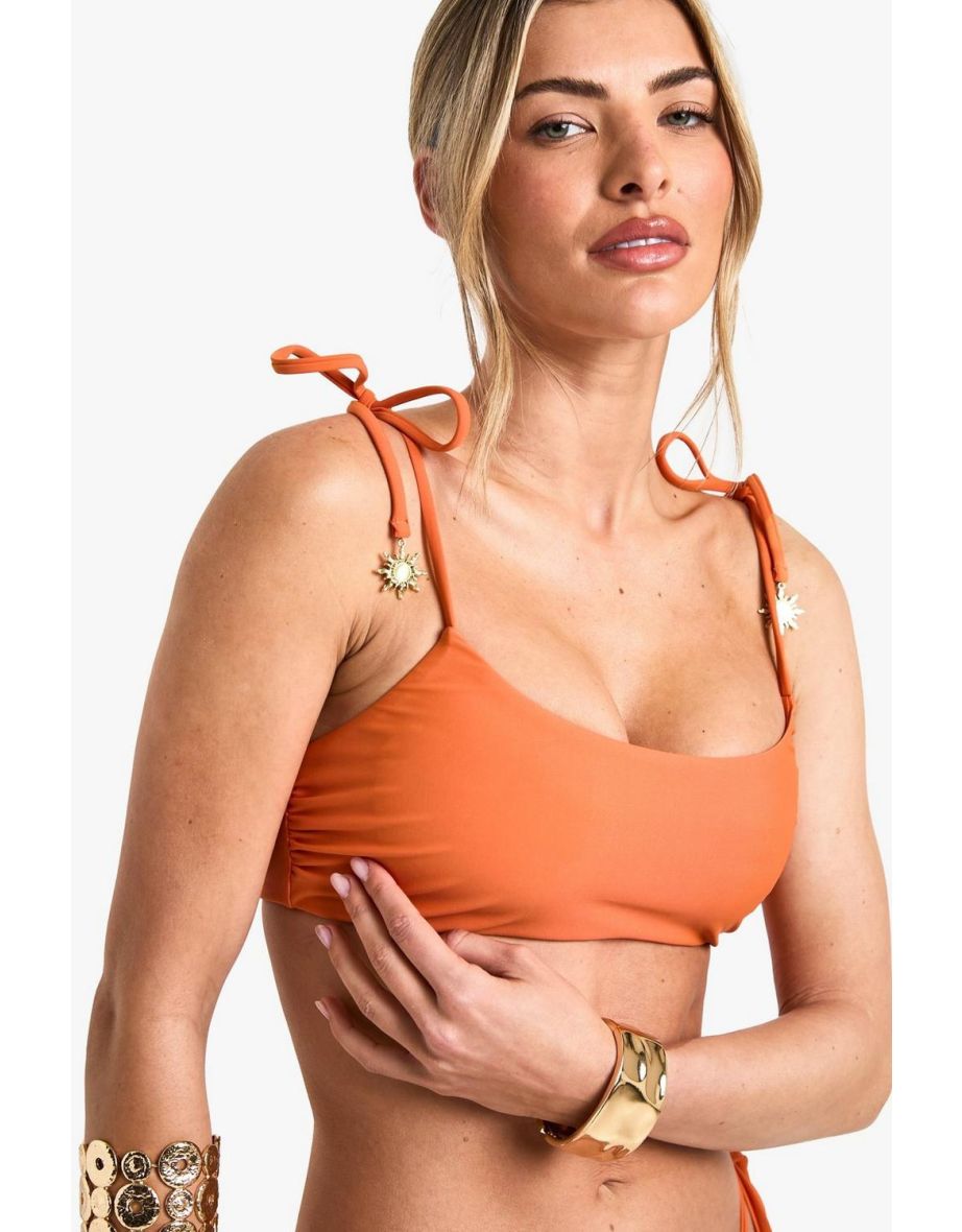 Sunshine Trim Crop Bikini Top - rust - 2
