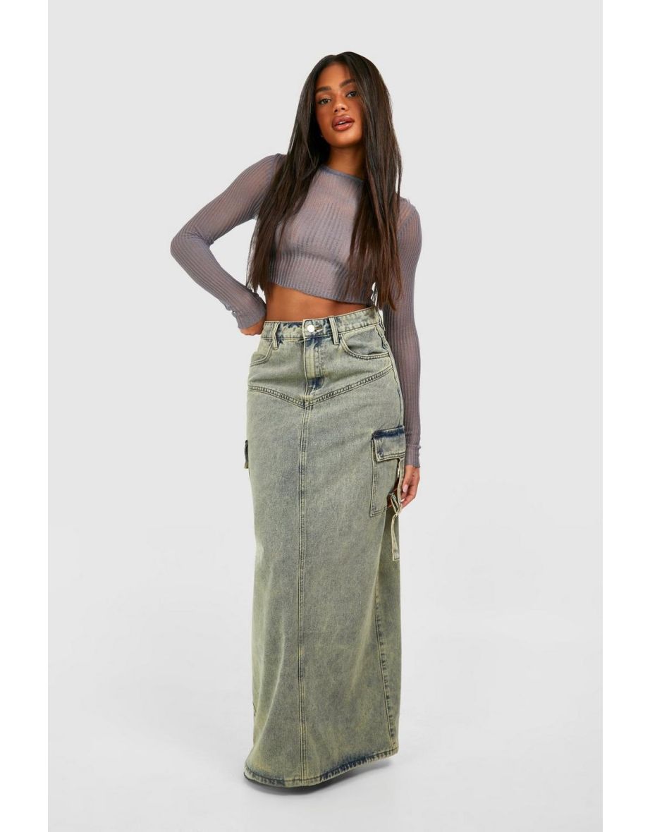 Denim maxi skirt a line best sale