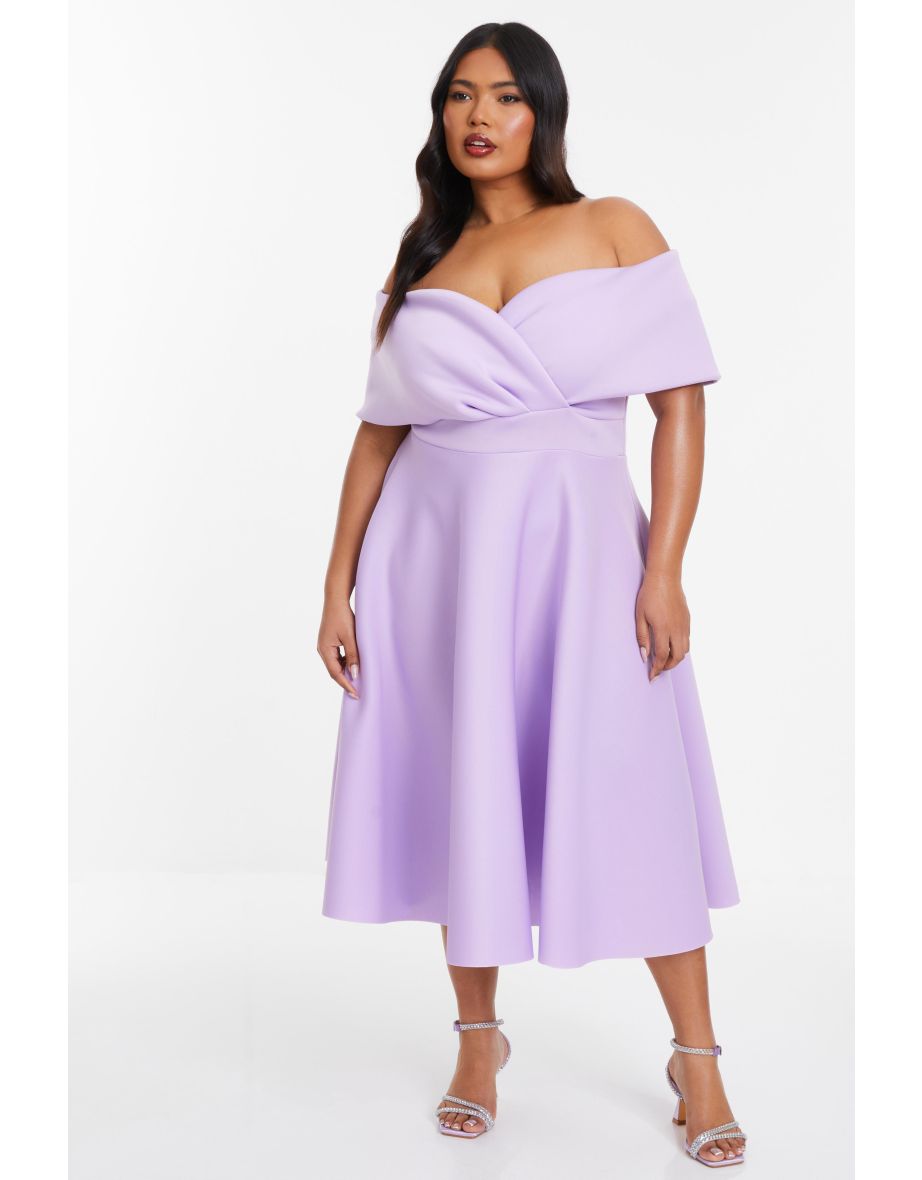 Shop Curve Lilac Midaxi Skater Dress Online in Qatar VogaCloset