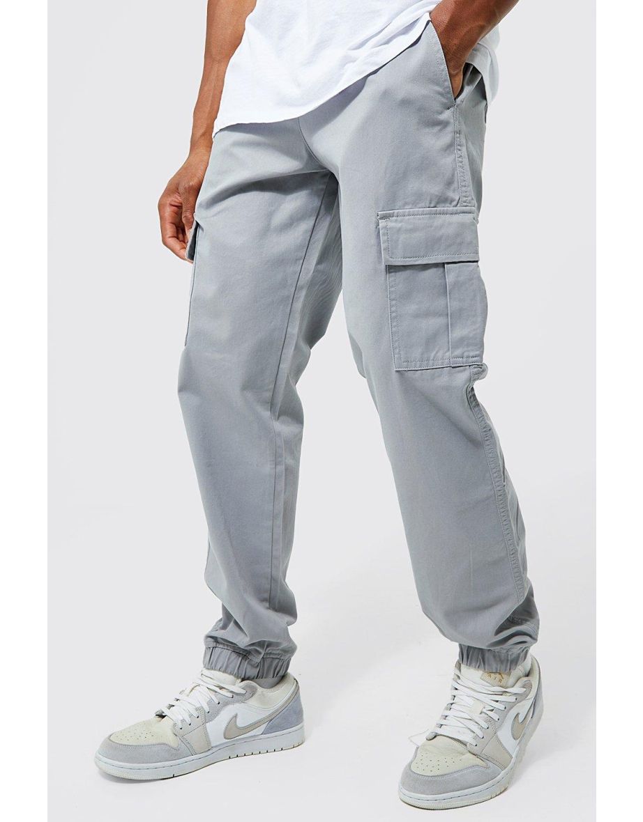 Buy Basic Navy Blue Slim Fit Cargo Pants for Men