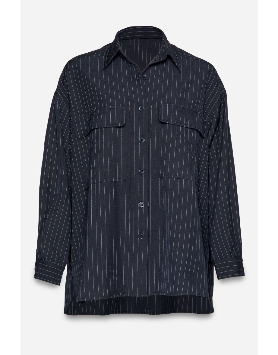 PREMIUM PINSTRIPE TAILORED SHACKET - 3