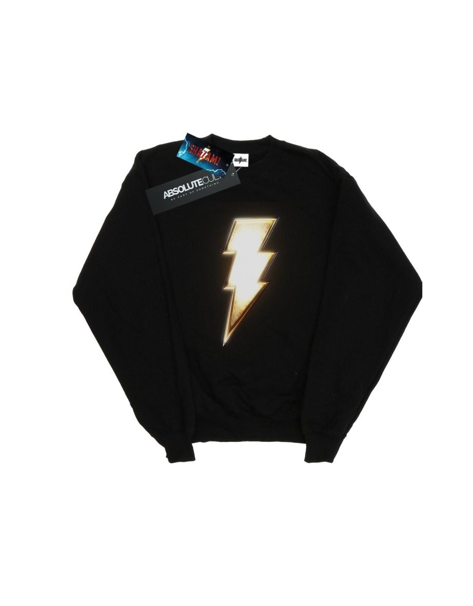 DC Comics Girls Shazam Bolt Logo Sweatshirt - Black - 1