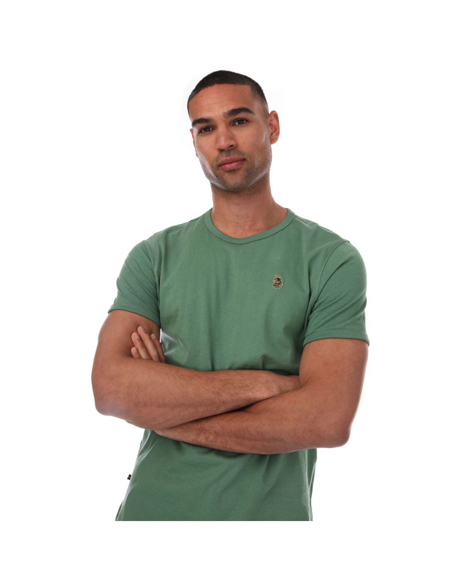 Men's Luke 1977 Trouser Snake Crew T-Shirt in Green - 3