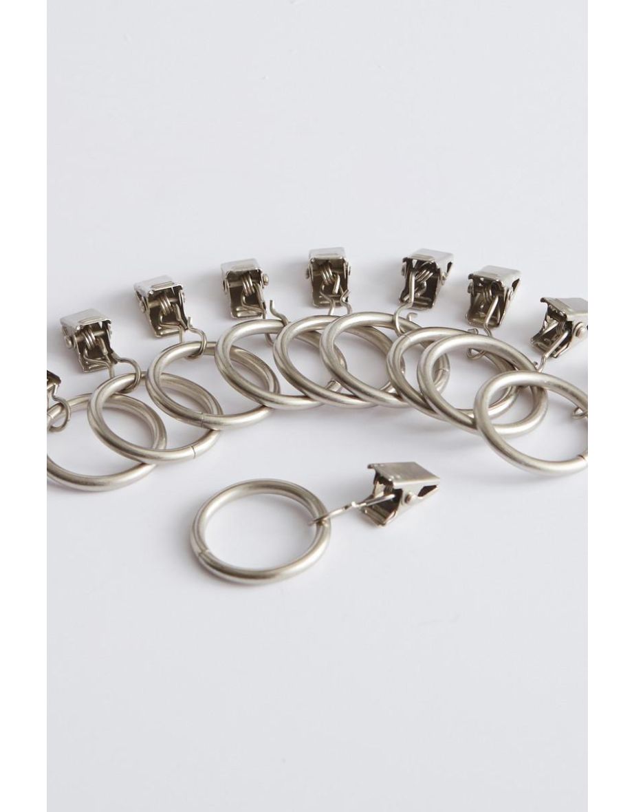 Set of 10 Onega Curtain Rings with Clips