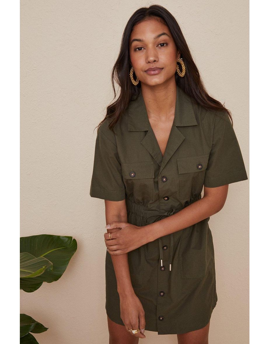 Oasis khaki shirt dress sale