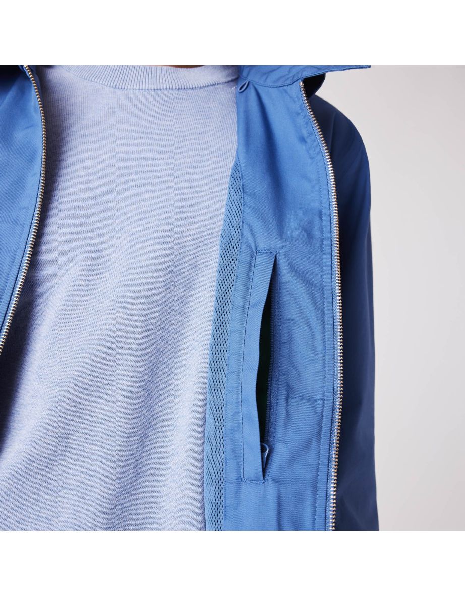 Men's Lacoste Zipped Organic Cotton Gabardine Jacket in Blue - 8