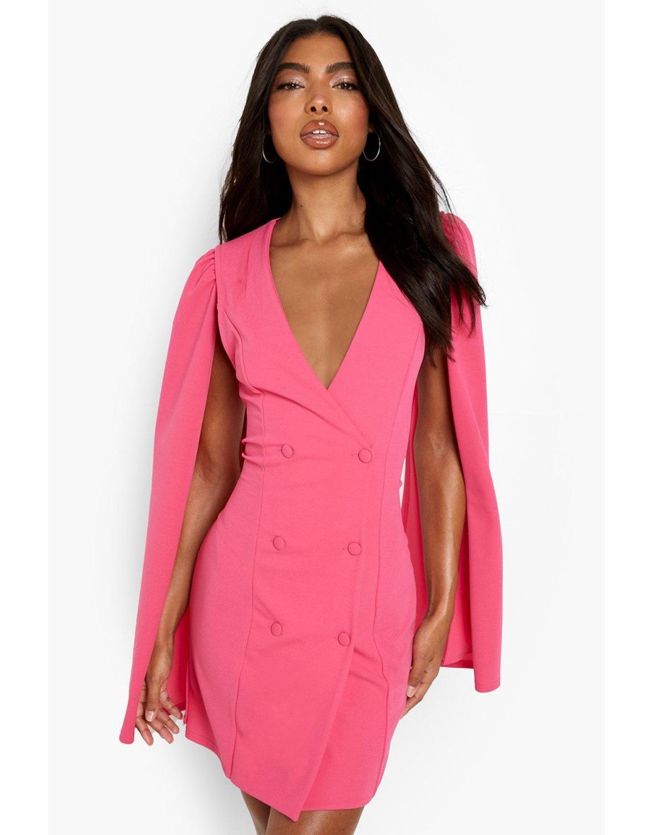 Hot pink cape dress best sale