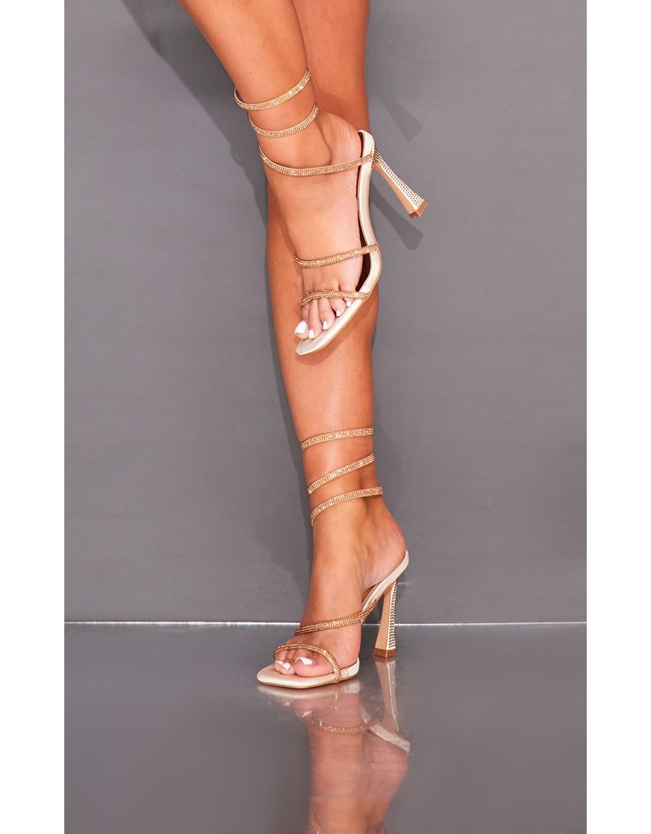 Gold diamante sandals deals