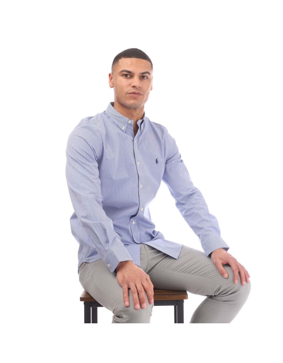 Men's Polo Ralph Lauren Slim-Fit Sport Shirt in Blue - 3
