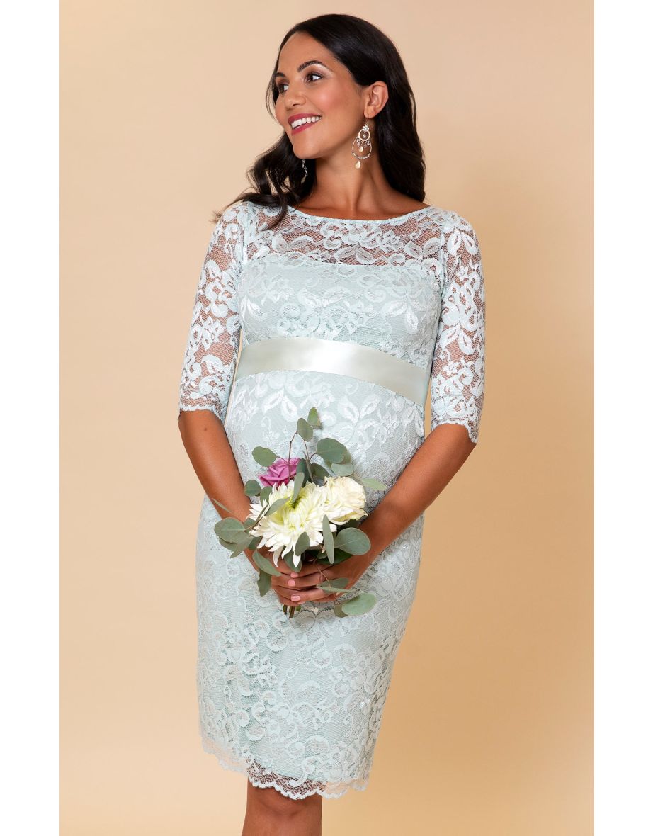 Amelia Maternity Dress Mint Silver Green - 4