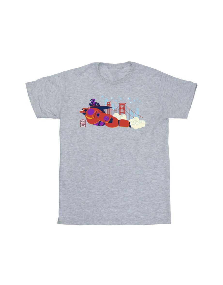 Disney Boys Big Hero 6 Baymax Hiro Bridge T-Shirt - Sports Grey - 1