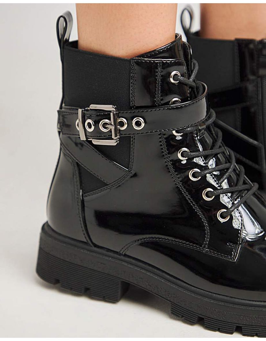 Lace Up Utility Ankle Boot Extra Wide - 4