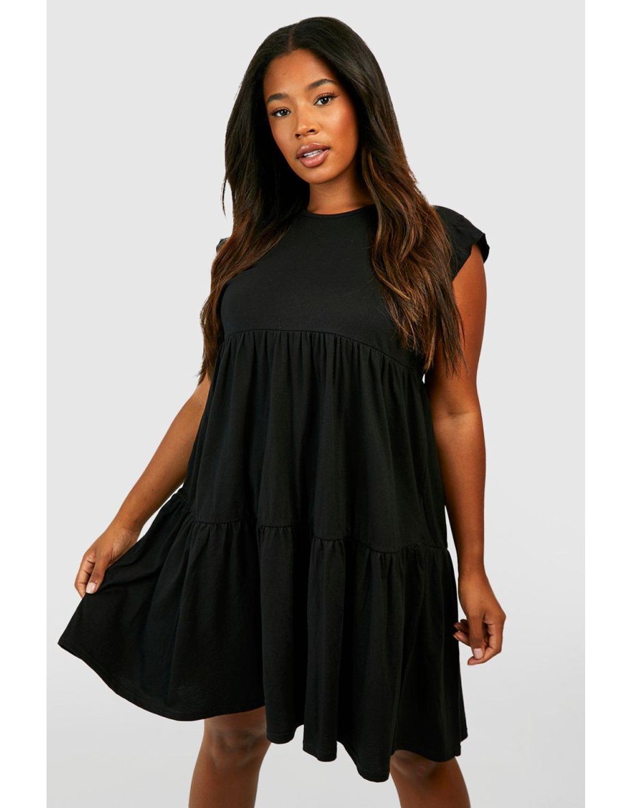 Black cotton sales smock dress